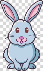 Cute Blue Rabbit Clipart Ideal for Childrens Projects