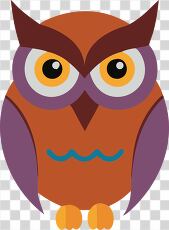 Cute Brown Owl Clipart With Big Eyes and Unique Design