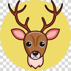 Cute Cartoon Deer Head for Childrens Clipart Use