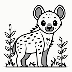 Cute Cartoon Hyena Illustration