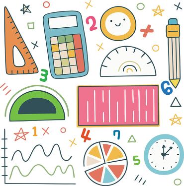 Cute Doodle Elements for Math Fun and Learning Adventure