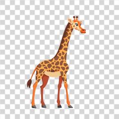 Cute Giraffe Illustration in Simplistic Flat Design