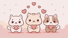 Cute kawaii animals celebrate love in adorable style