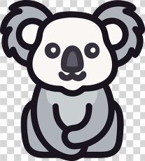 Cute Koala Clipart Designed in a Simple Style