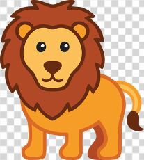 Cute Lion Clipart in a Playful Cartoon Style