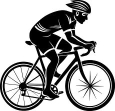 cyclist riding bicycle silhouette