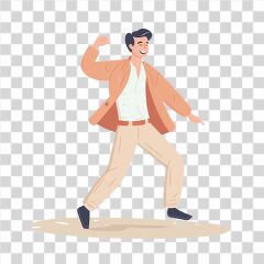 Dancing Man in a Playful Flat Cartoon Style