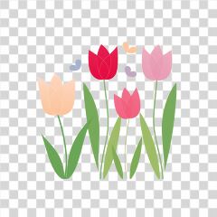 Design Showcasing Colorful Tulip Elements for Prints