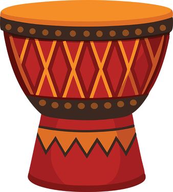 Detailed Close up of an African Drum With Vibrant Patterns