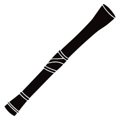 Didgeridoo Silhouette on White Background