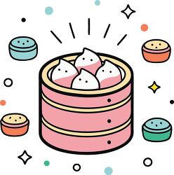 dim sum colorful playful icon clip art (1)