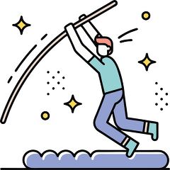 Dynamic Pole Vaulting Illustration