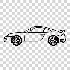 Elegant Sports Car Outline for Coloring Enjoyment