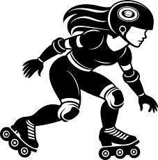 Energetic Roller Skater Silhouette in Motion