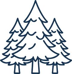 evergreen tree solid line icon