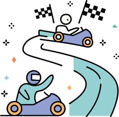 Exciting Go Kart Race on a Winding Track