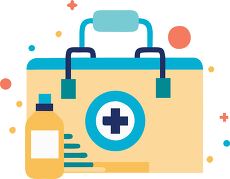 first aid kit with medical supplies