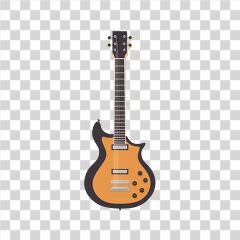 Flat Design Guitar in Simple Vector Style With No Lines