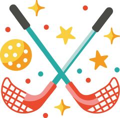 floorball Colorful Minimalist Clip Art