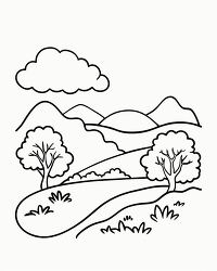 Foggy Valley Coloring Page