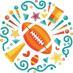 football Colorful Minimalist Clip Art american football 