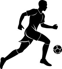 football player holds a ball running silhouette