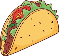 Fresh Mexican Taco Illustration on White Background