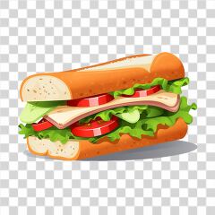 Freshly Made Sandwich With Vegetables on a White Background