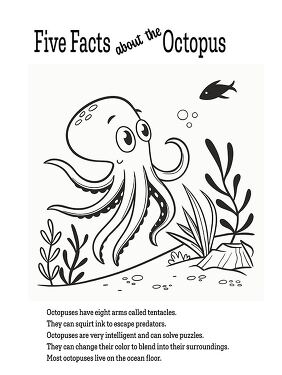 Fun Facts Octopus Coloring Printable for Creative Learning