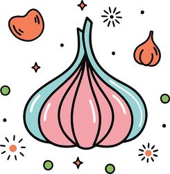 garlic colorful playful icon clip art