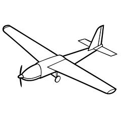 glider airplane side view outline