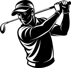 golf player swinging club silhouette