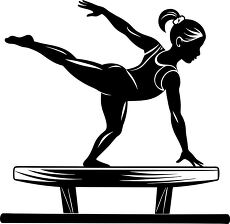 gymnast balancing on beam silhouette