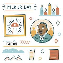 Handrawn clip art epresentation of Martin Luther King