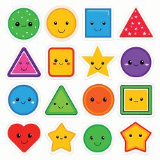 Happy Geometric Shape Stickers