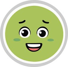 Happy Green Smiley Face Emoji Clipart