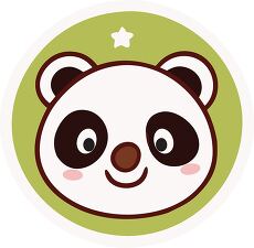 Happy Panda Face Sticker