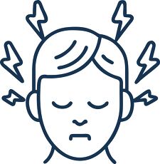 Headache Icon With Visual Representation of Pain