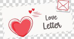 Heartfelt Love Letter Design With Red Heart Seal