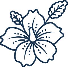 hibiscus solid line icon