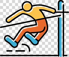 high jump bold lines flat design