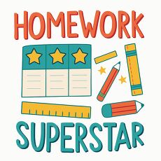 Homework Superstar Achievement Clipart