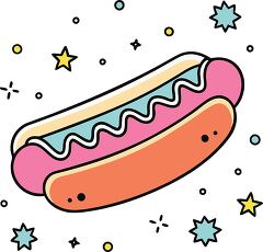 hot dog colorful playful icon clip art