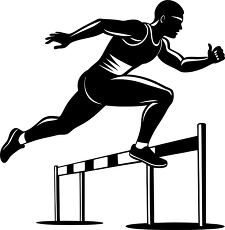 hurdler jumping silhouette