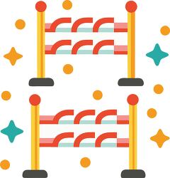 hurdles bright colorful Minimalist Clip Art 2