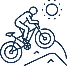 Icon of Mountain Biking on a Sunny Day