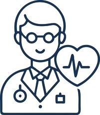 Icon Representing a Cardiologist With Heart Symbol