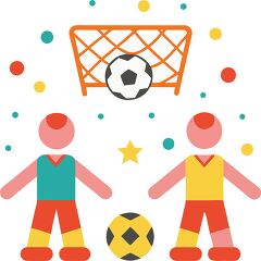 indoor soccer Colorful Minimalist Clip Art