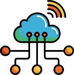 IoT cloud network icon in modern flat design style