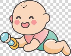 Joyful Baby Boy Enjoying Playtime With a Colorful Rattle